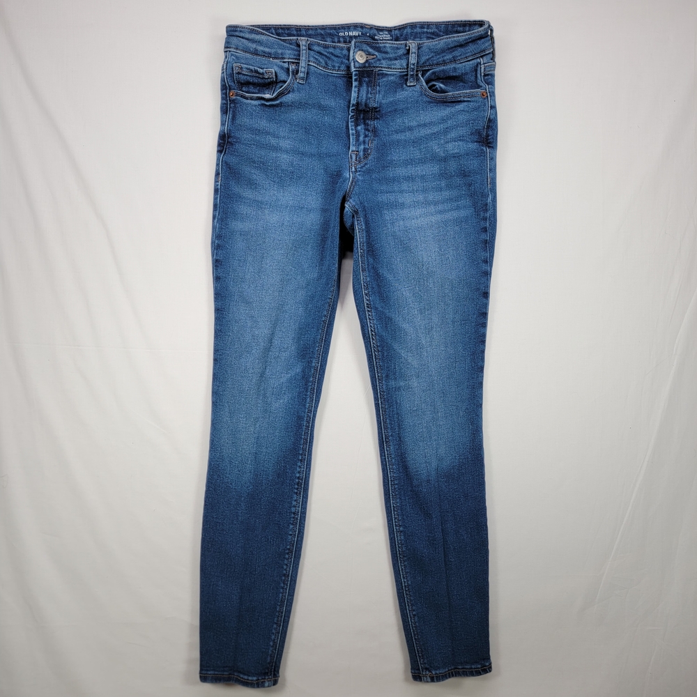 Old Navy Jeans Mid Rise Rockstar Super Skinny Jeans Size 8 Blue
